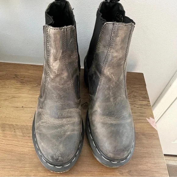 Dr. Martens Distressed Brown Ankle Boots - Picture 6 of 10